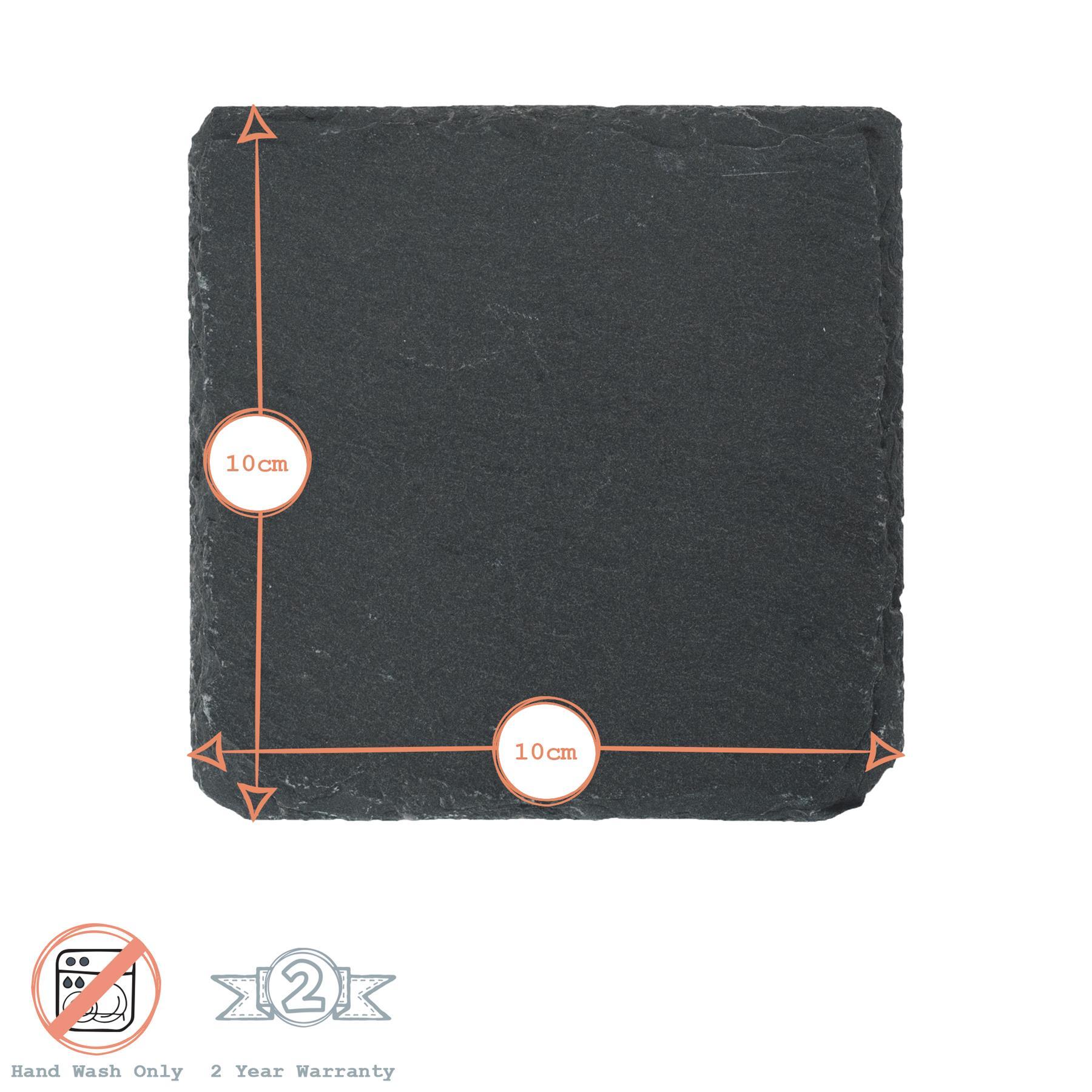 Square Slate Coasters - Pack of 6