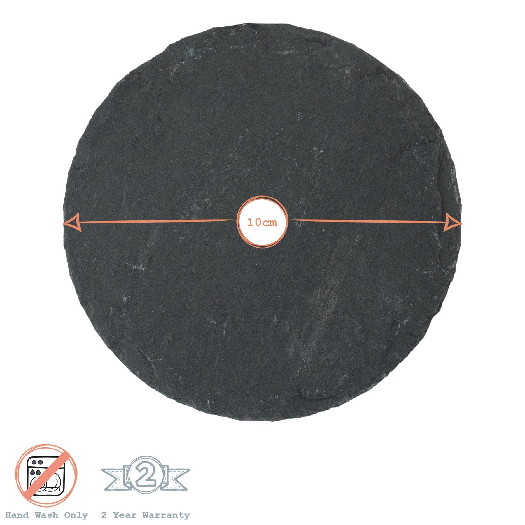 Round Slate Coasters - Pack of 6