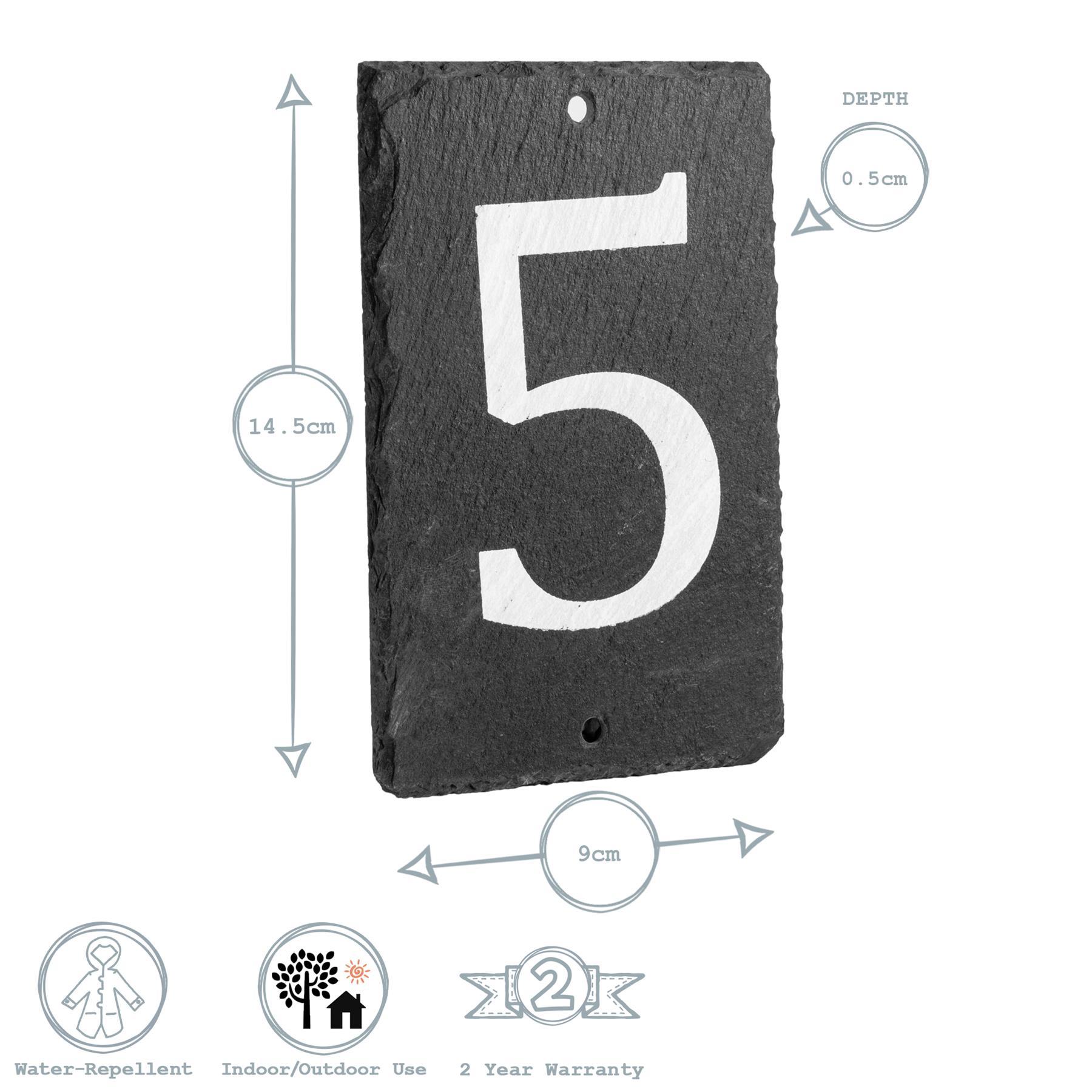 Number 5 Slate House Sign