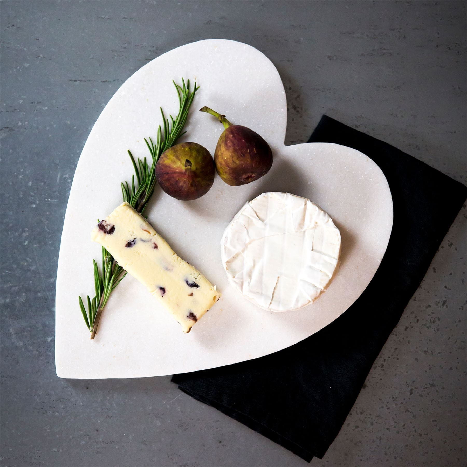 27cm x 25cm White Heart Marble Chopping Board