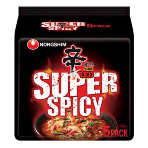 Super Spicy 120g Instant Noodles - Pack of 5 - By Nongshim
