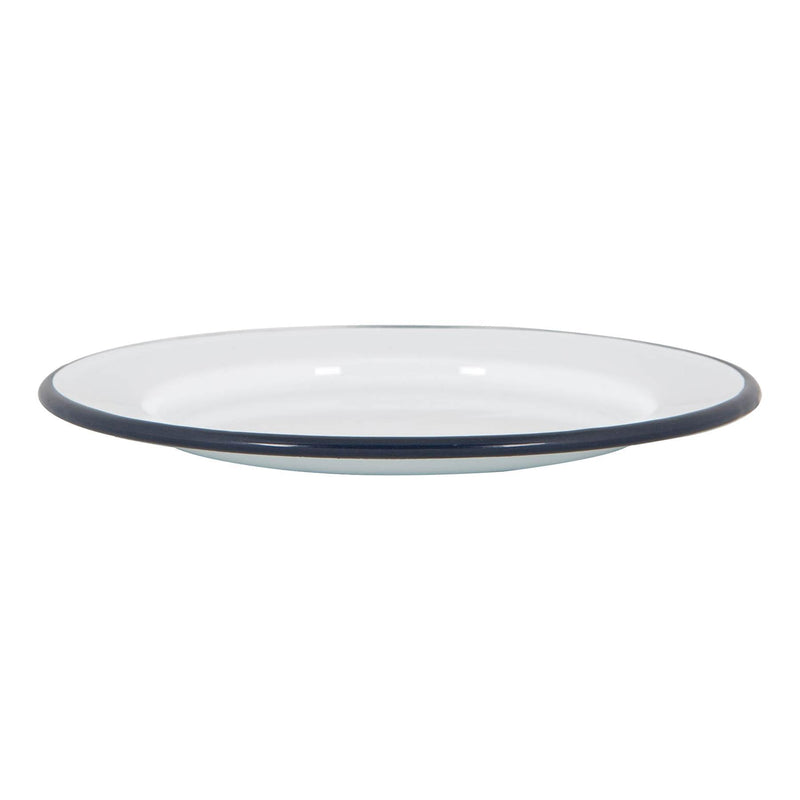 20cm White Enamel Side Plates - Pack of Six - By Argon Tableware