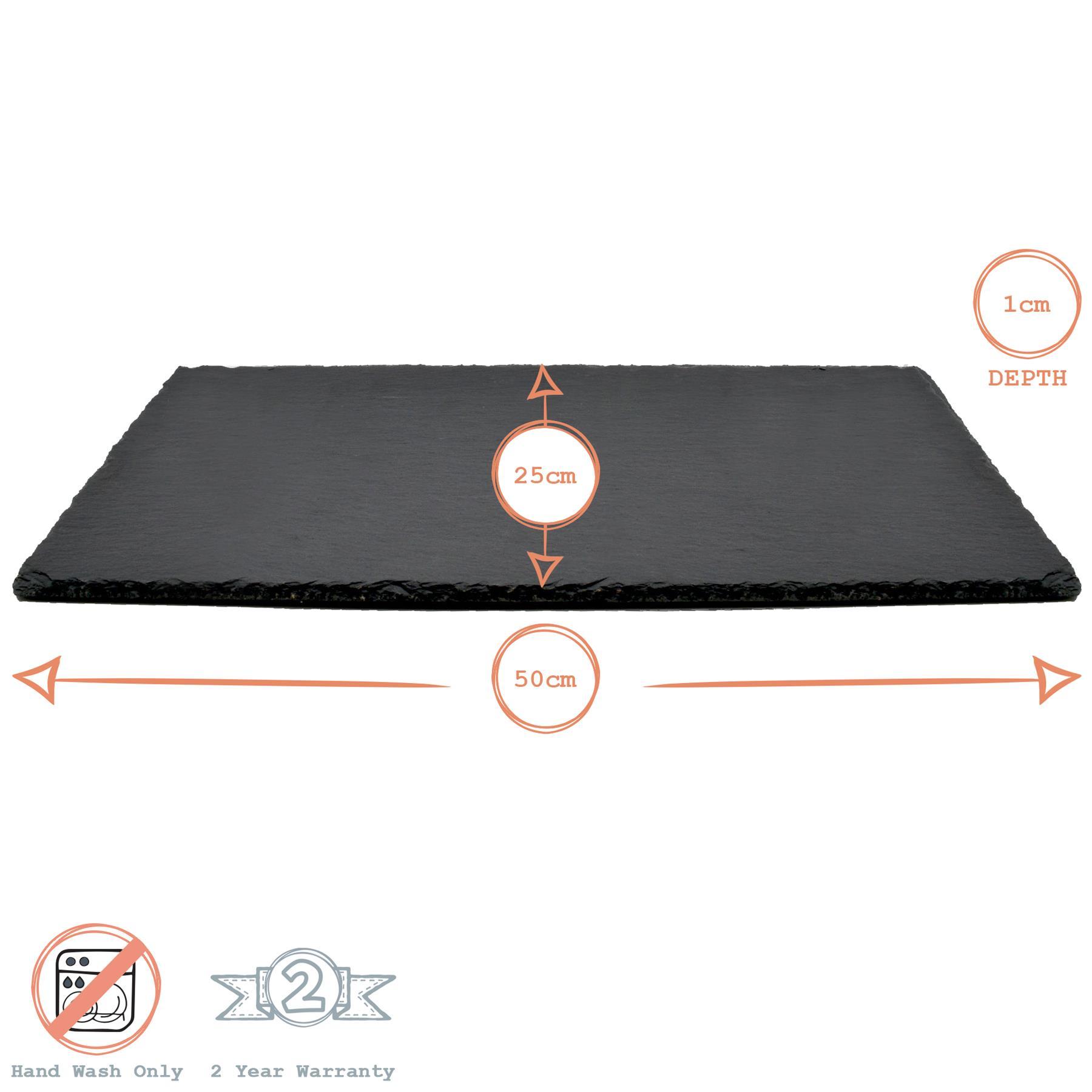 13pc Black Rectangle Slate Placemats Set