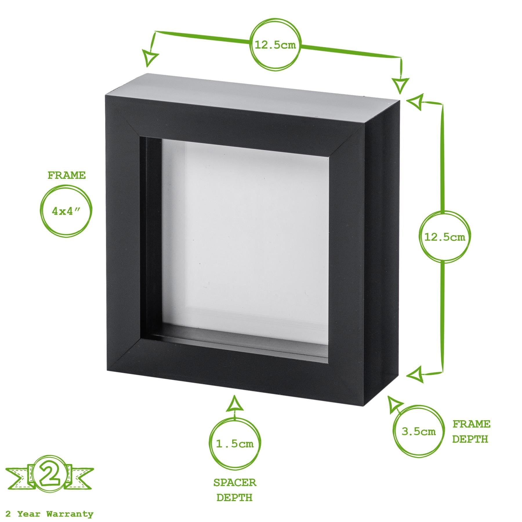 4" x 4" White 3D Box Photo Frame