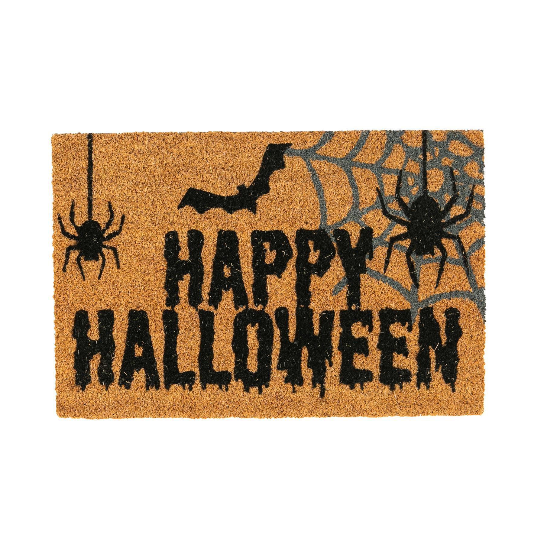 60cm x 40cm Spider Happy Halloween Coir Door Mat