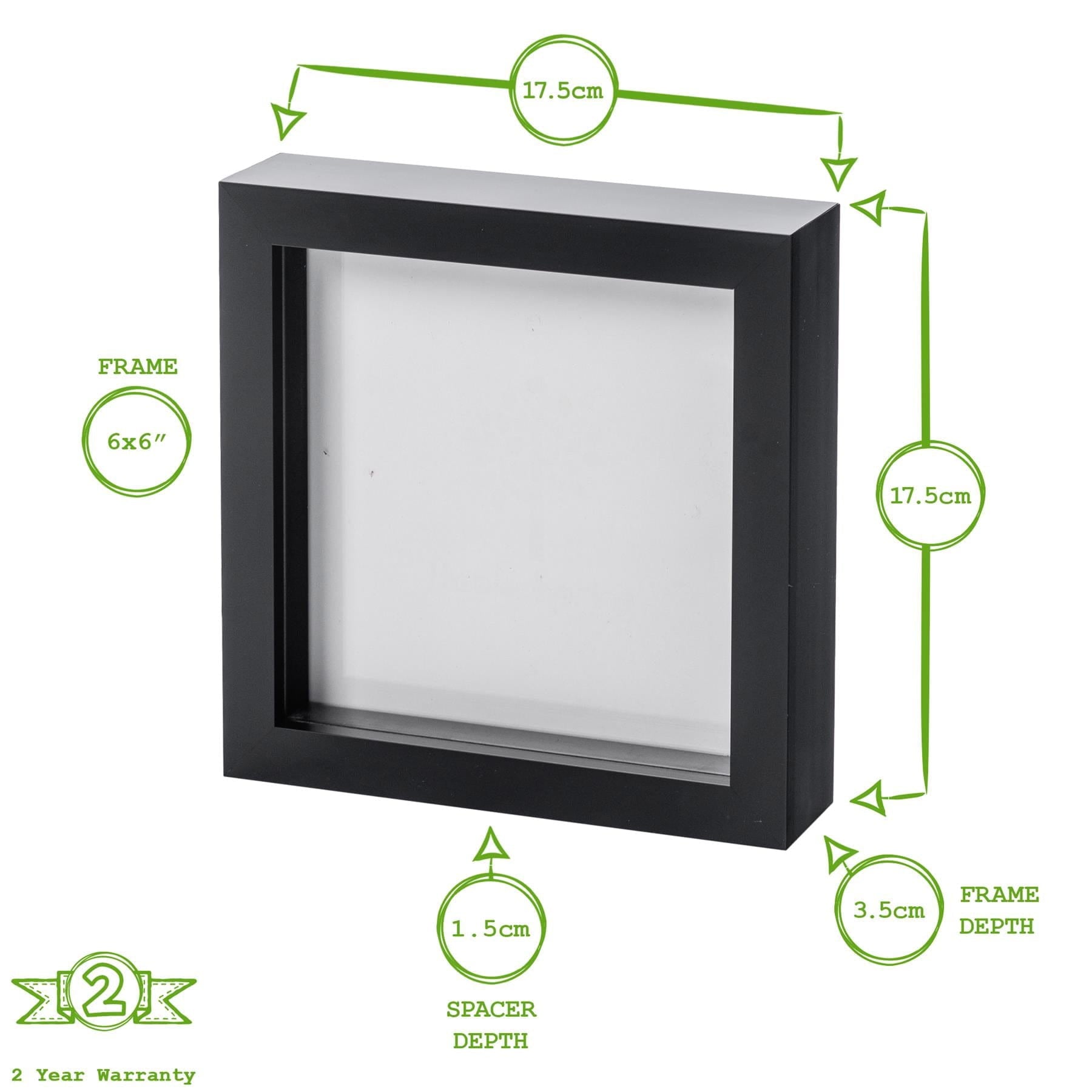 6" x 6" White 3D Box Photo Frame