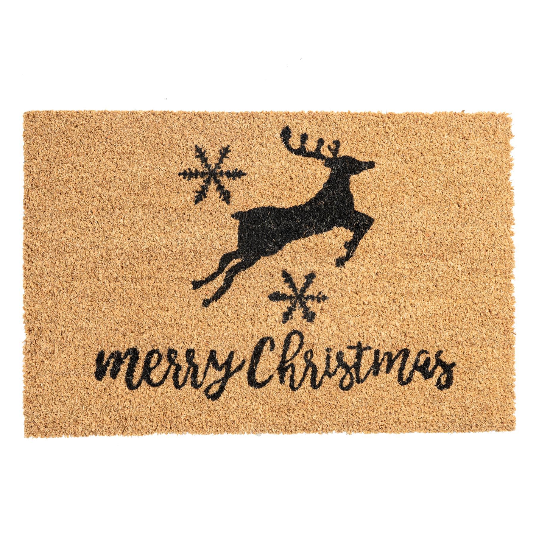 60cm x 40cm Reindeer Coir Door Mat