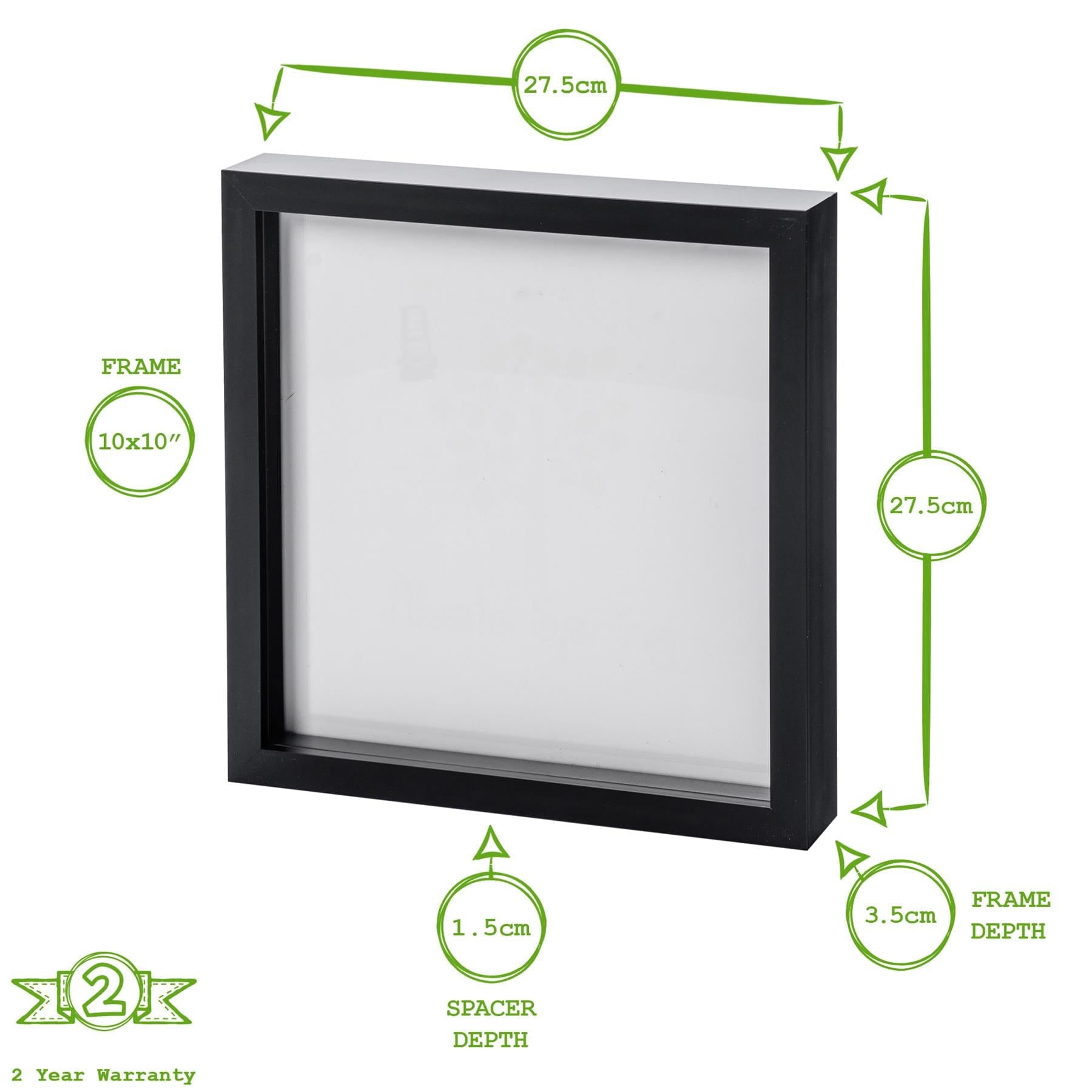 10" x 10" 3D Box Photo Frame - White