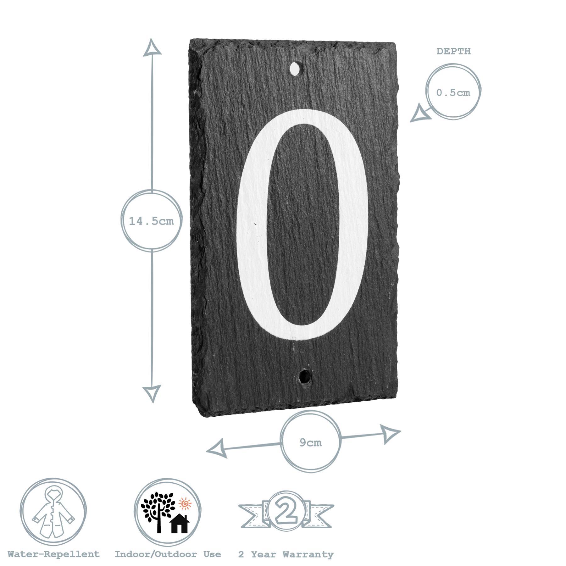 Number 0 Slate House Sign