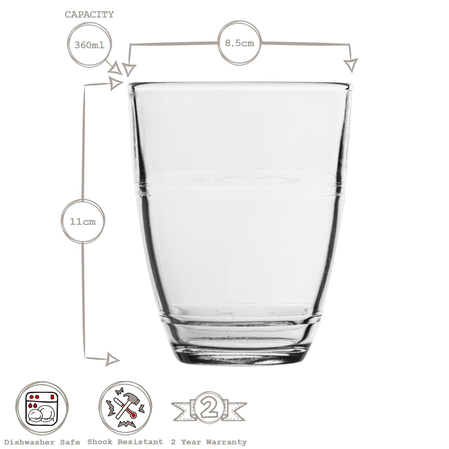 360ml Gigogne Highball Glasses - Pack of 6