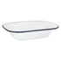 16 x 23cm White Enamel Pie Dish - Navy