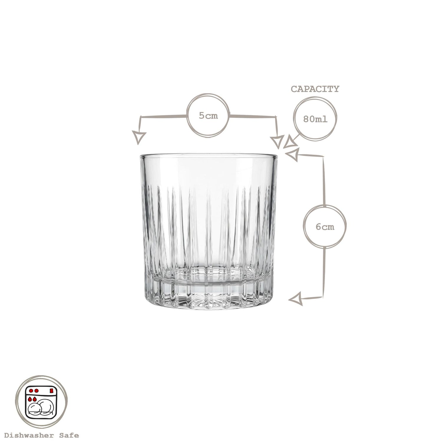 80ml Timeless Crystal Shot Glasses - Pack of Six