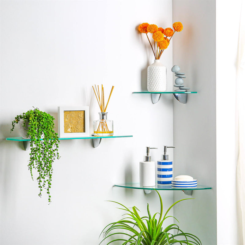 Floating Glass Wall Shelf - 50cm - By Harbour Housewares