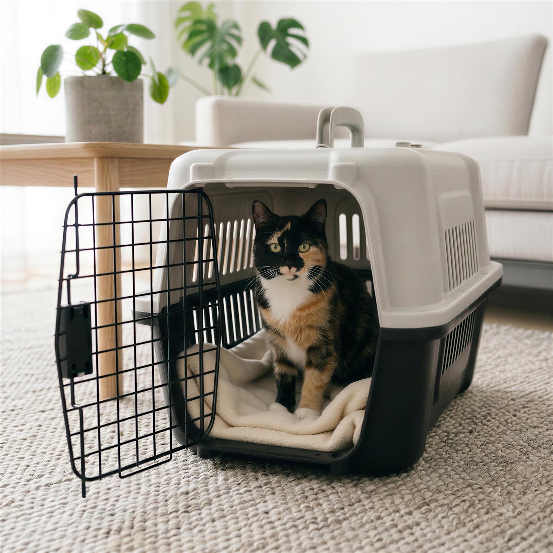 Hard-Sided Cat Carrier - Medium - Grey/Black