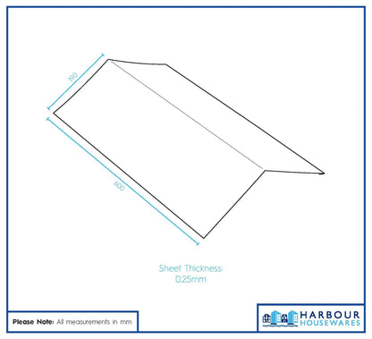 Metal Roofing Ridge Caps - 30 x 60cm - Anthracite - Pack of 5