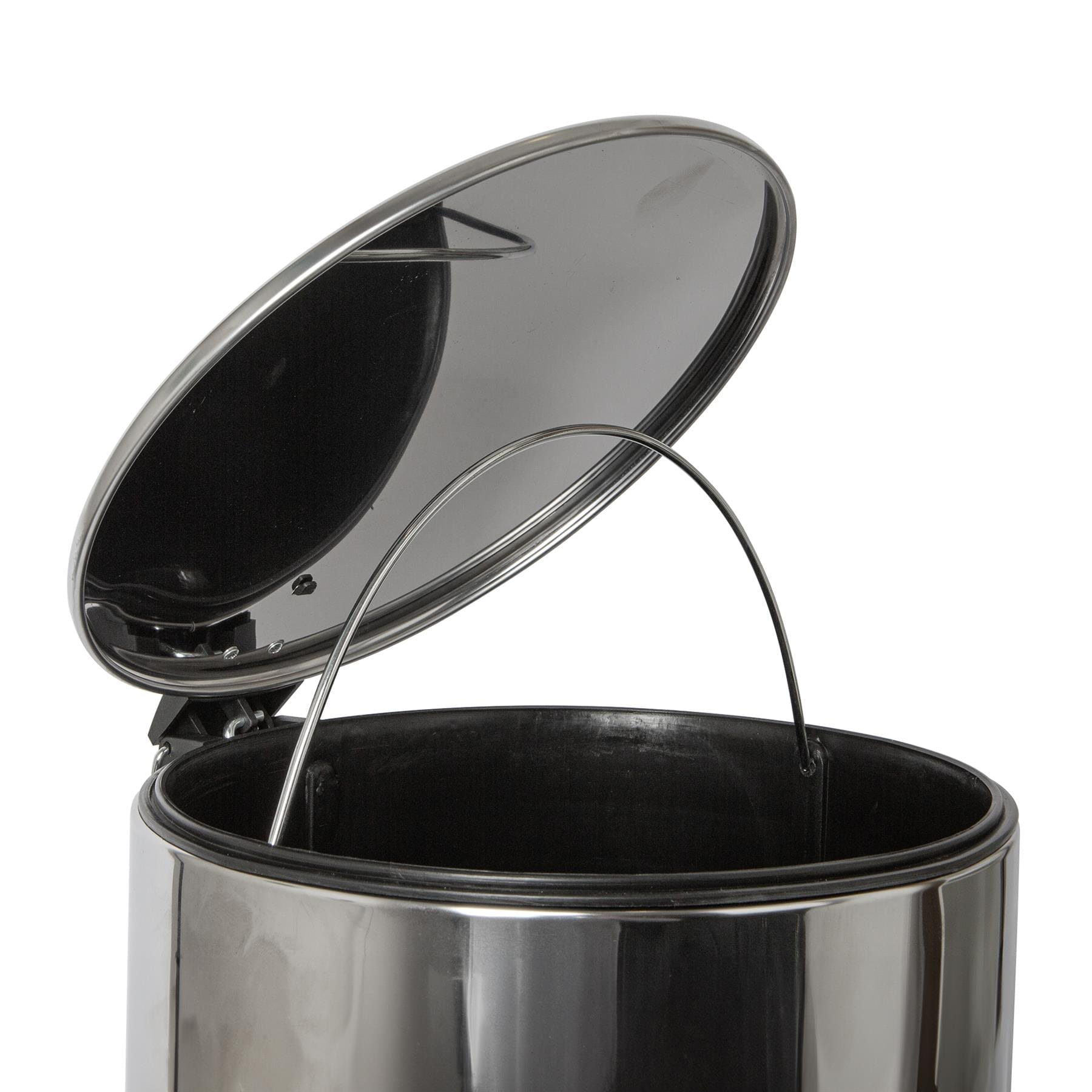 30L White Round Stainless Steel Kitchen Pedal Bin