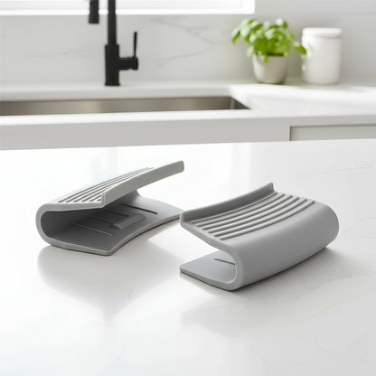 Silicone Pot Handle Covers - Grey - Pack of 2