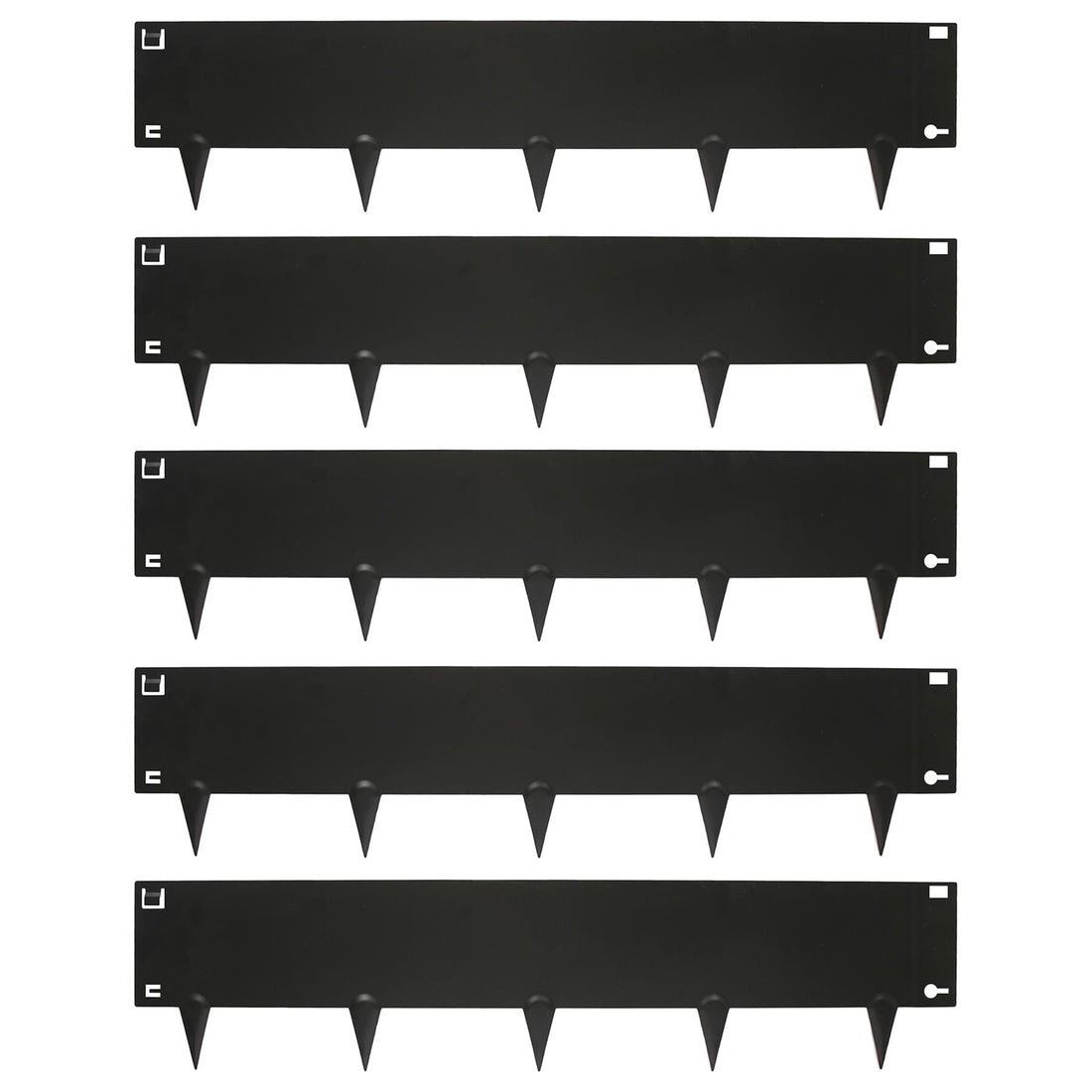 5pc Black Steel Lawn Edging Set - 5m x 16cm