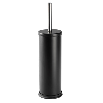 Matt Black Round Stainless Steel Toilet Brush &amp; Holder