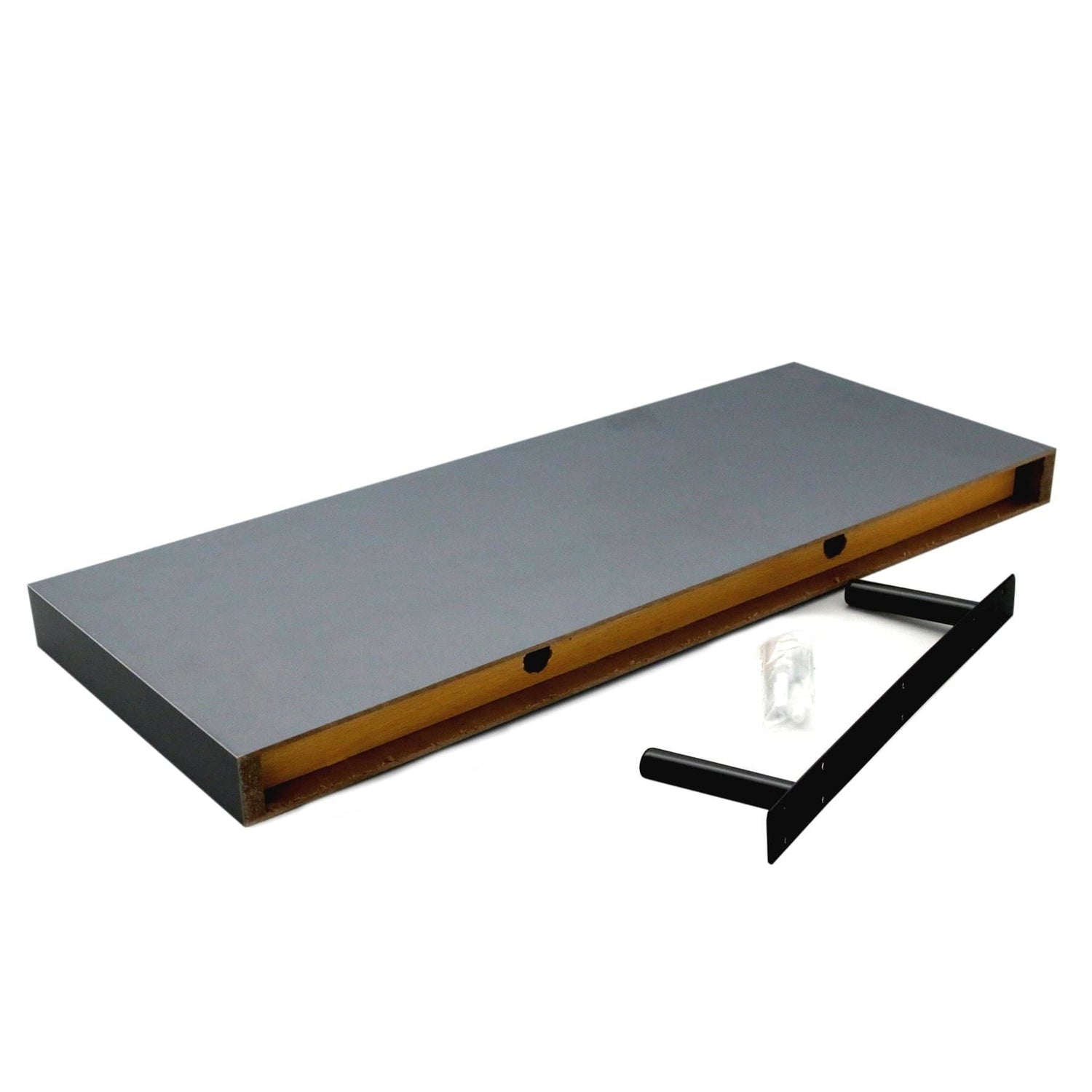 60cm Grey Modern Floating Shelves - Pack of Two