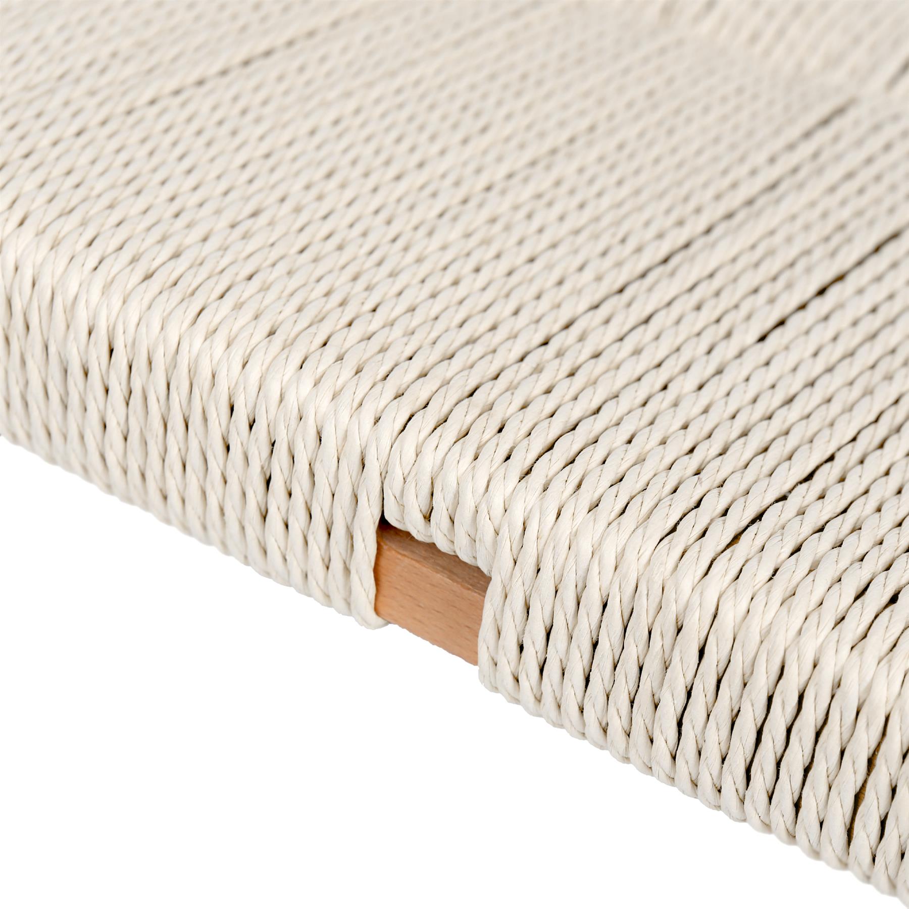 Beige Wooden Wishbone Dining Bench