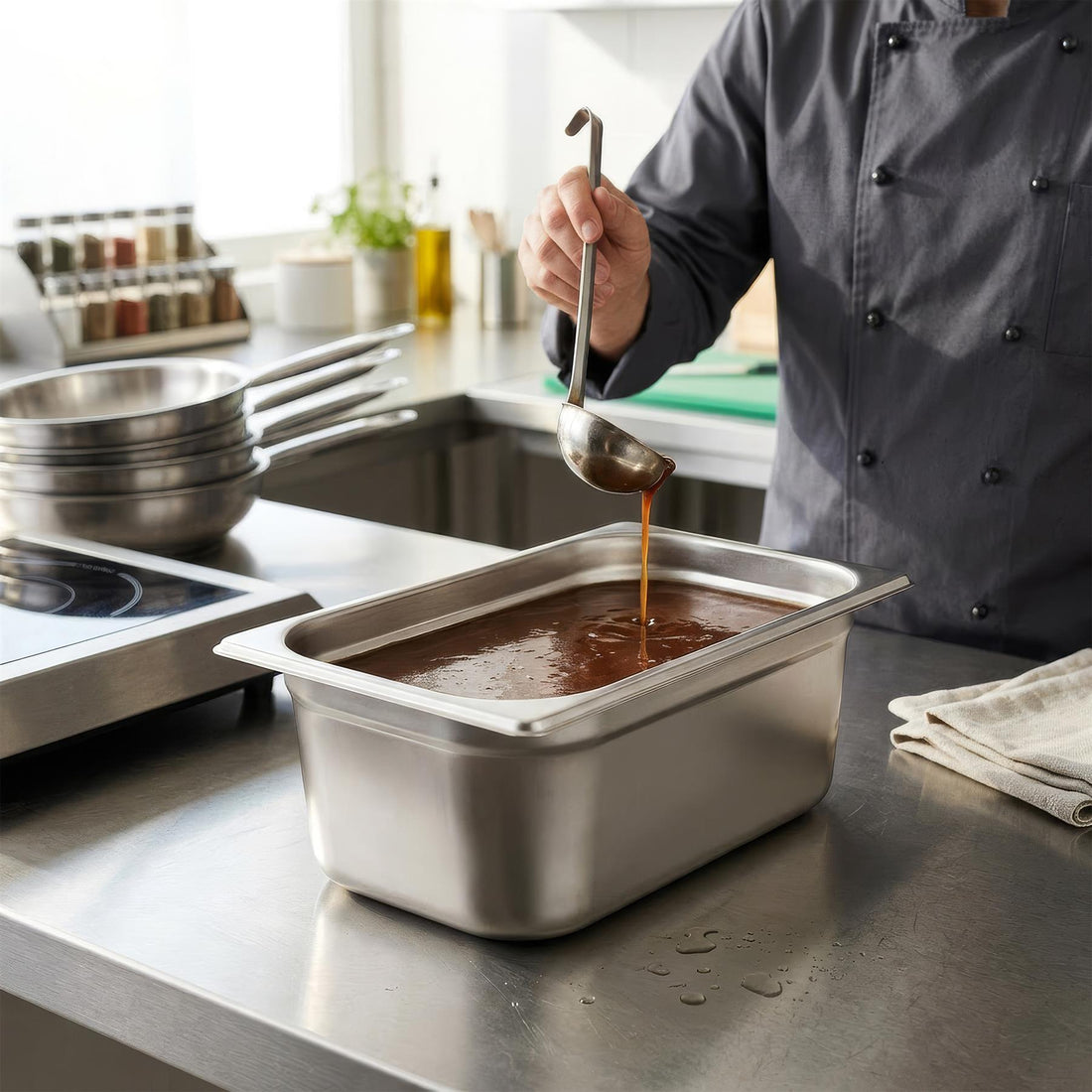 Stainless Steel Gastronorm Container - 1/3 200mm - 7.25L