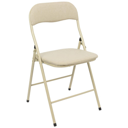 Beige Fabric Padded Folding Chair
