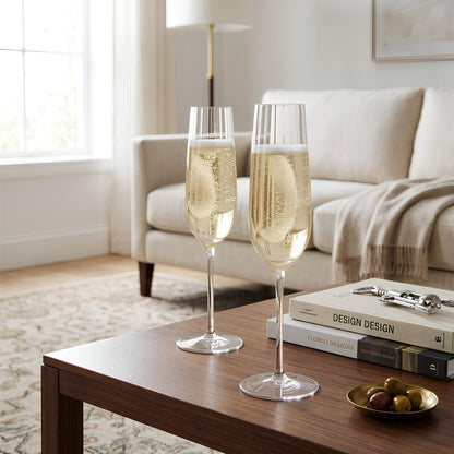 240ml Kensington Optic Crystal Champagne Flutes - Pack of 6