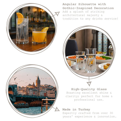 12pc Zoey Glass Tumbler Set - 300ml/380ml