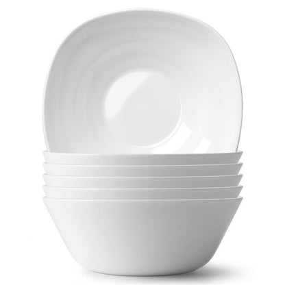 Square Opalware Pasta Bowls - 21cm - White - Pack of 6