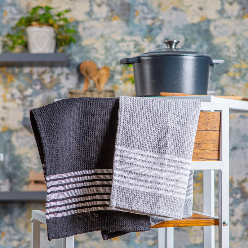 3pc 60cm x 40cm Cotton Tea Towels Set - By Nicola Spring