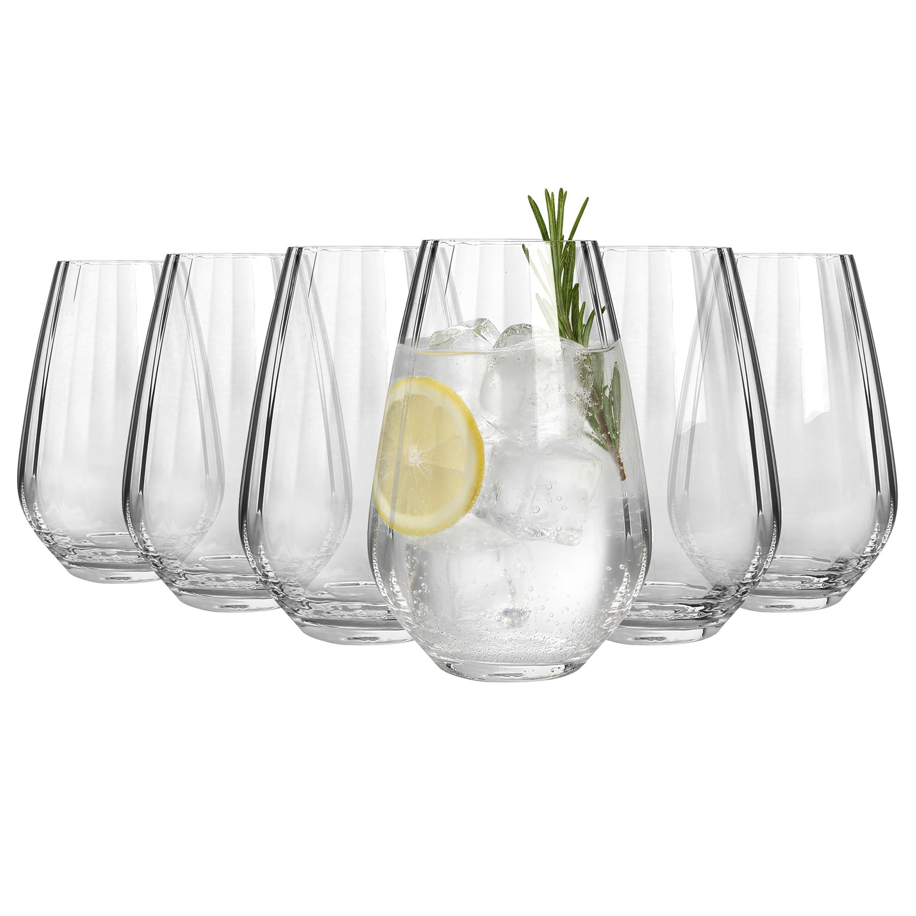 620ml Kensington Optic Crystal Highball Glasses - Pack of 6 | www