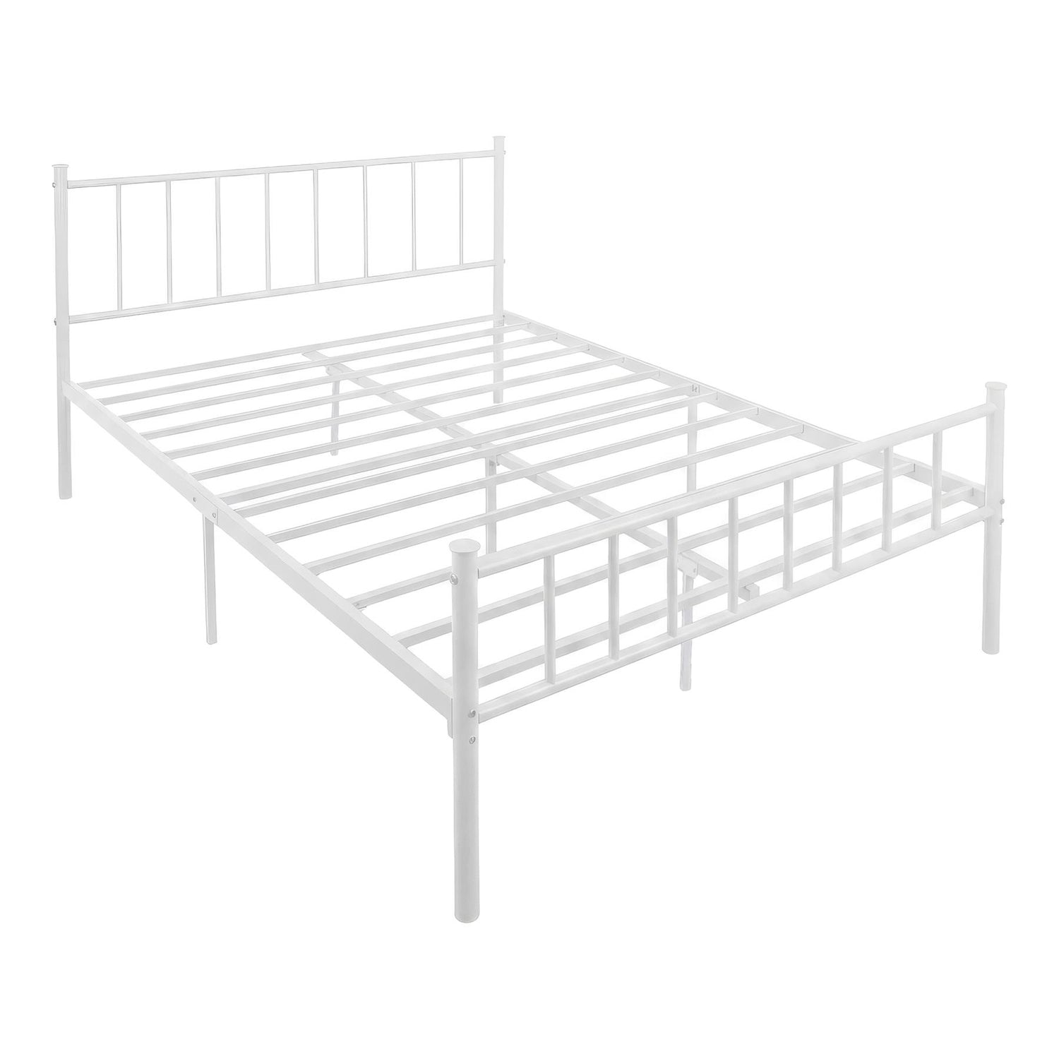 Double Metal Bed Frame - 4ft 6" - White