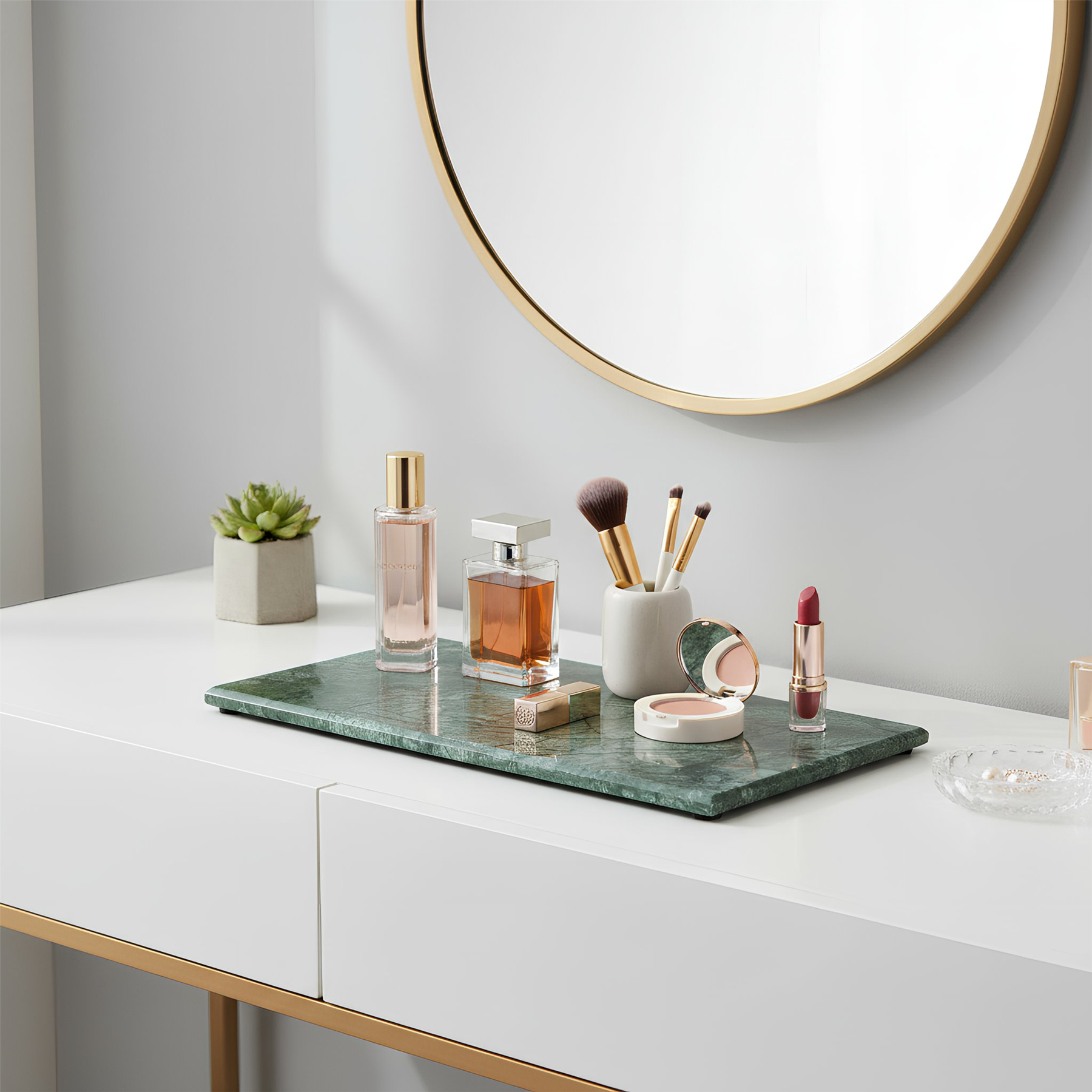 Marble Serving Board - 32.5 x 17.5cm - Green