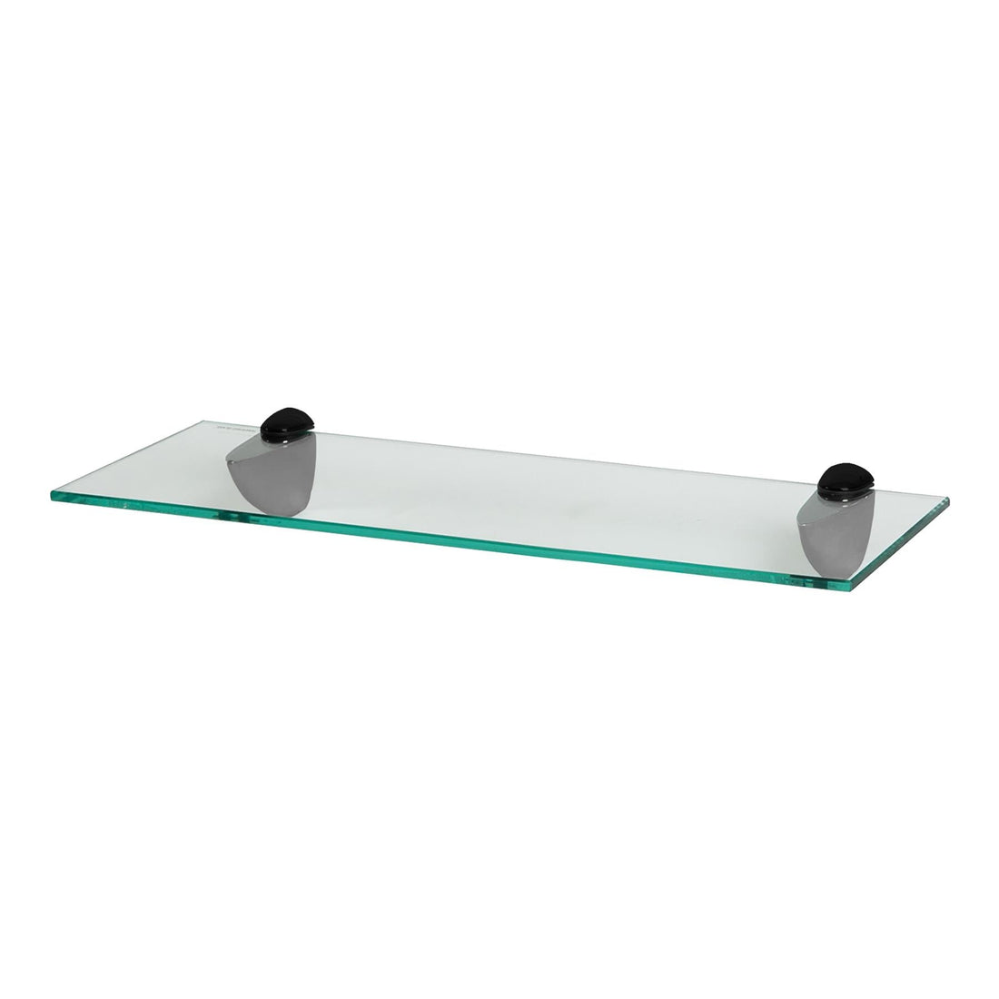 50cm Floating Glass Shelf with Black Fixings