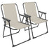 Beige Folding Metal Beach Chairs - Pack of 2