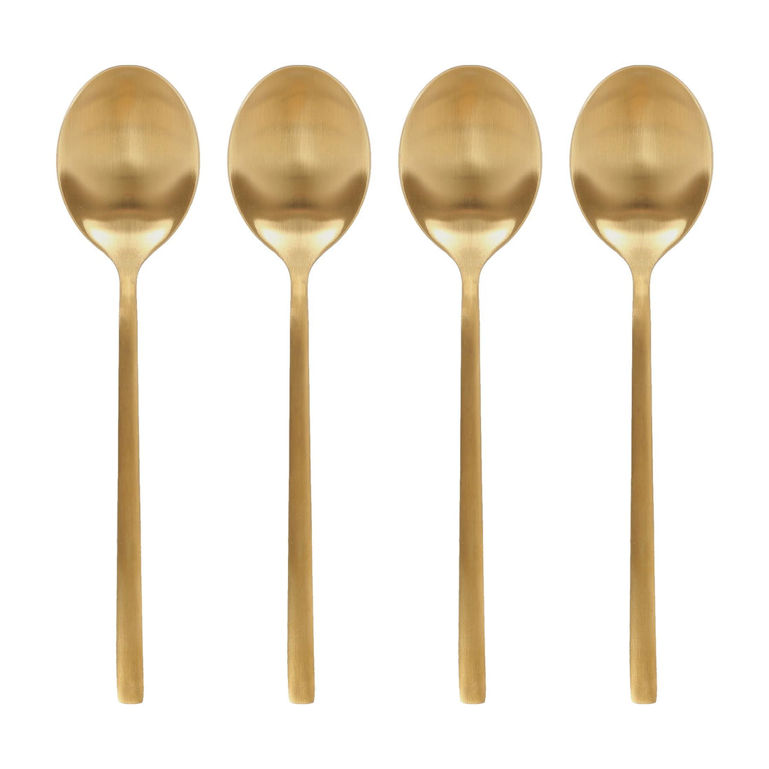 Gold 20cm Stainless Steel Dessert Spoons - Pack of 4