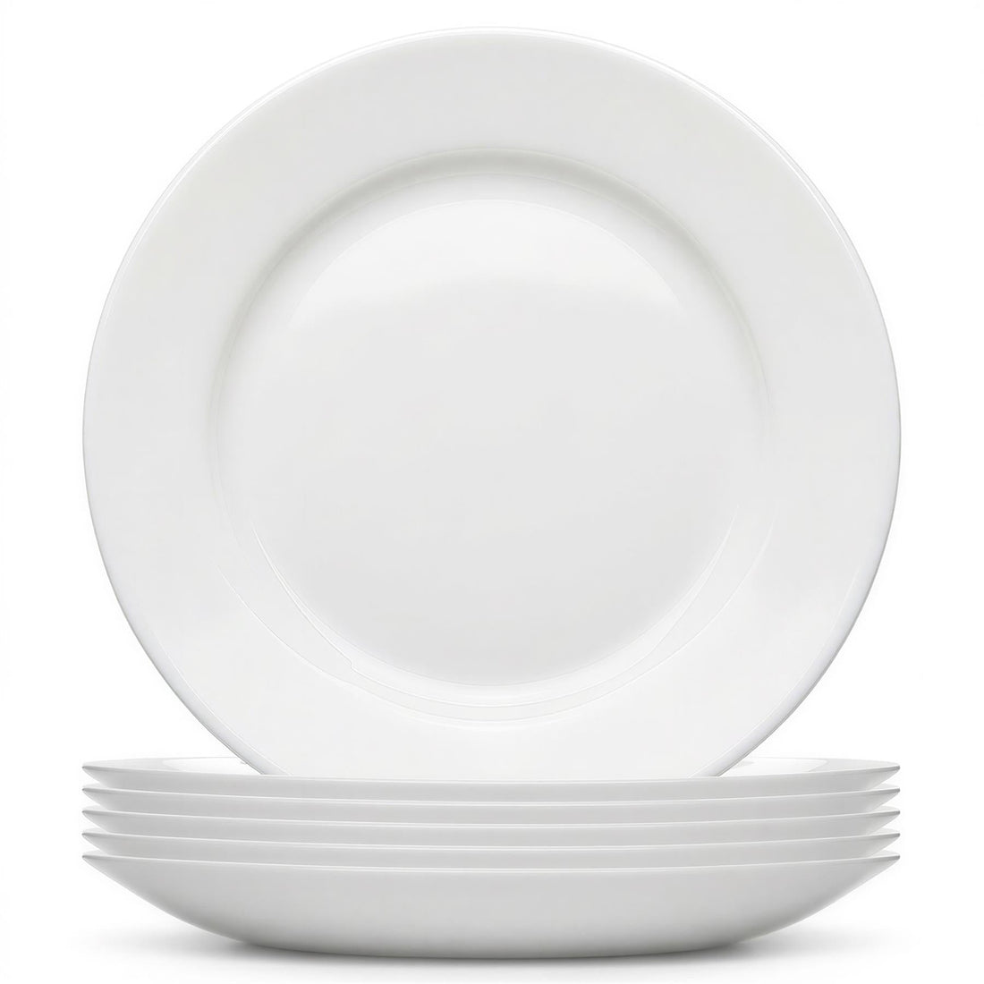 Round Opalware Dinner Plates - 25cm - White - Pack of 6
