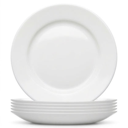 Round Opalware Dinner Plates - 25cm - White - Pack of 6