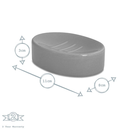 Grey Ceramic Soap Dish