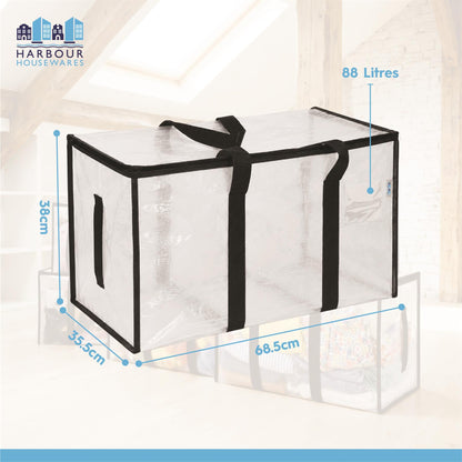 Large Heavy Duty Moving Bags - 90L - Clear - Pack of Six