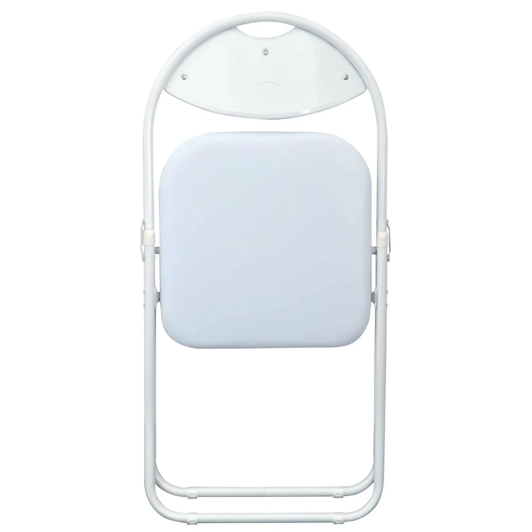 White Curved White Framed Padded Folding Chair