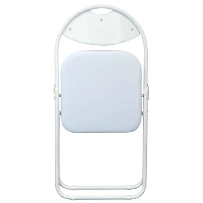 White Curved White Framed Padded Folding Chair