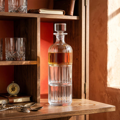 3 Piece 345ml Timeless Crystal Glass Whisky Decanter Set