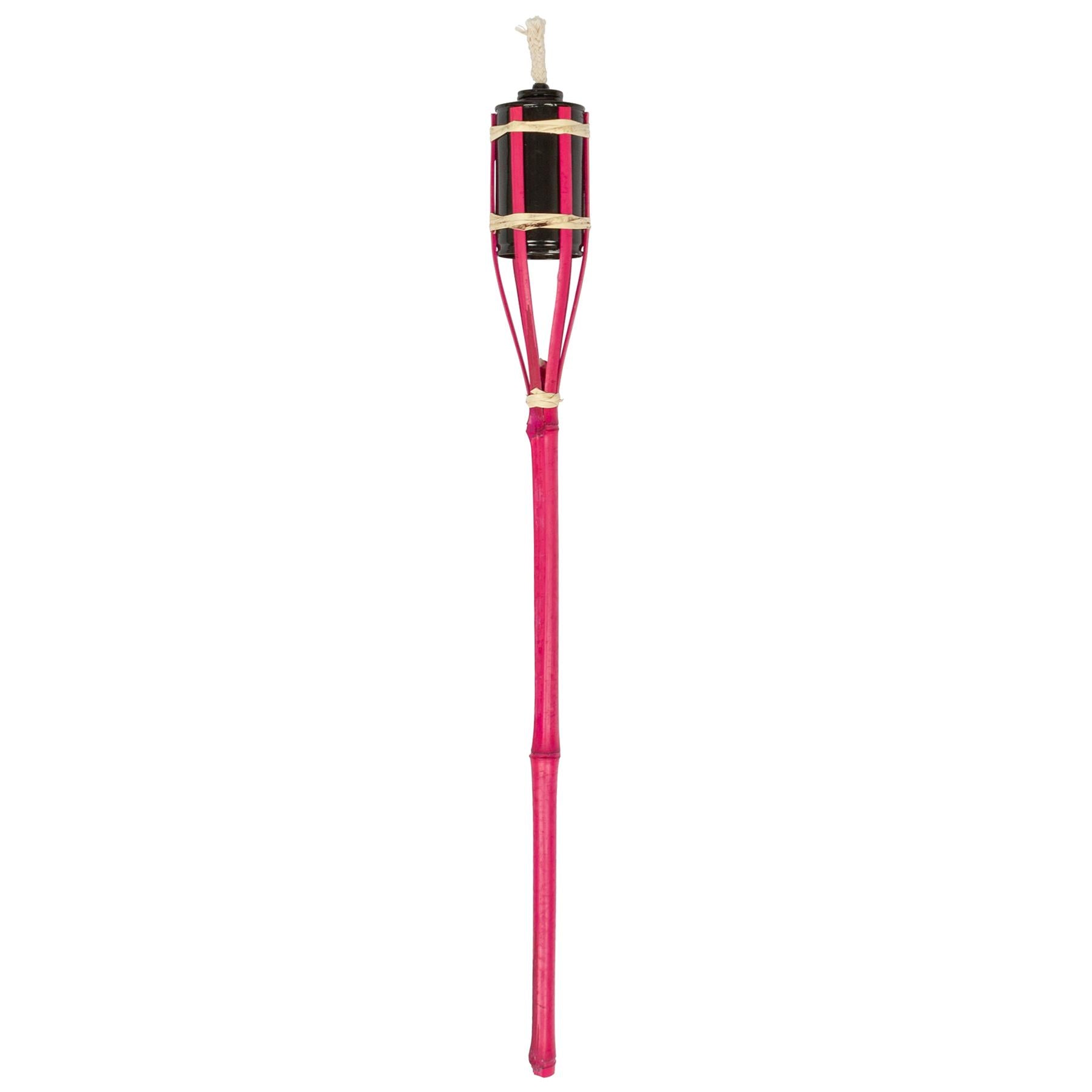 Pink Bamboo 60cm Garden Fire Torches - Pack of Six