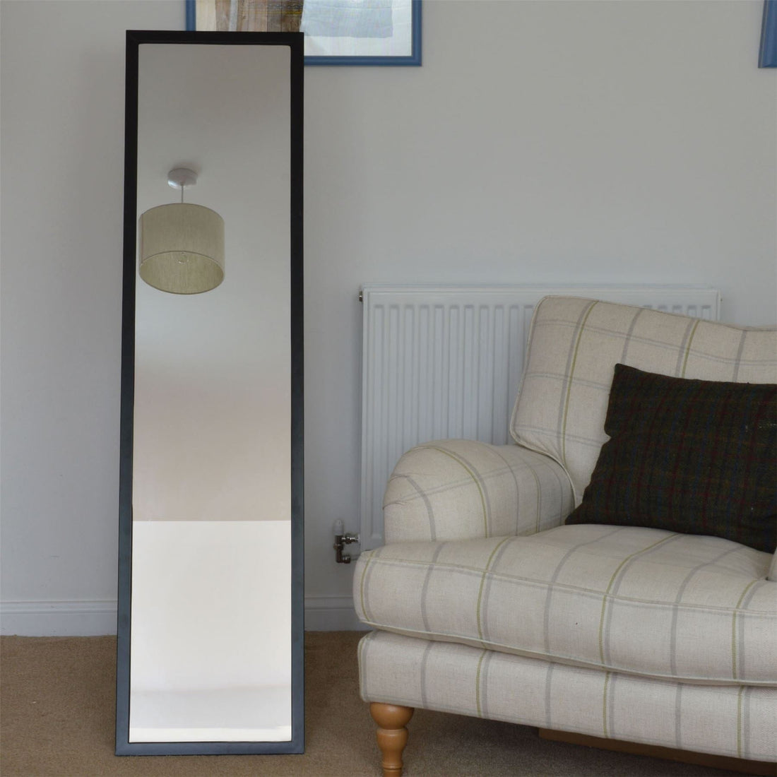137cm x 35.5cm Black Square Full-Length Mirror