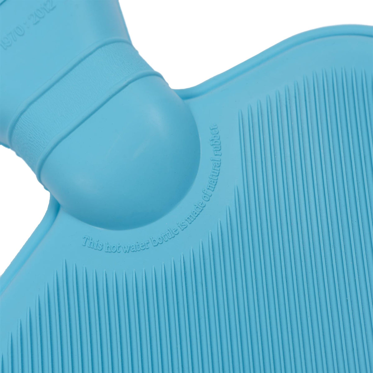 Hot Water Bottle with Knitted Cover - 1.8L - Blue/Cream