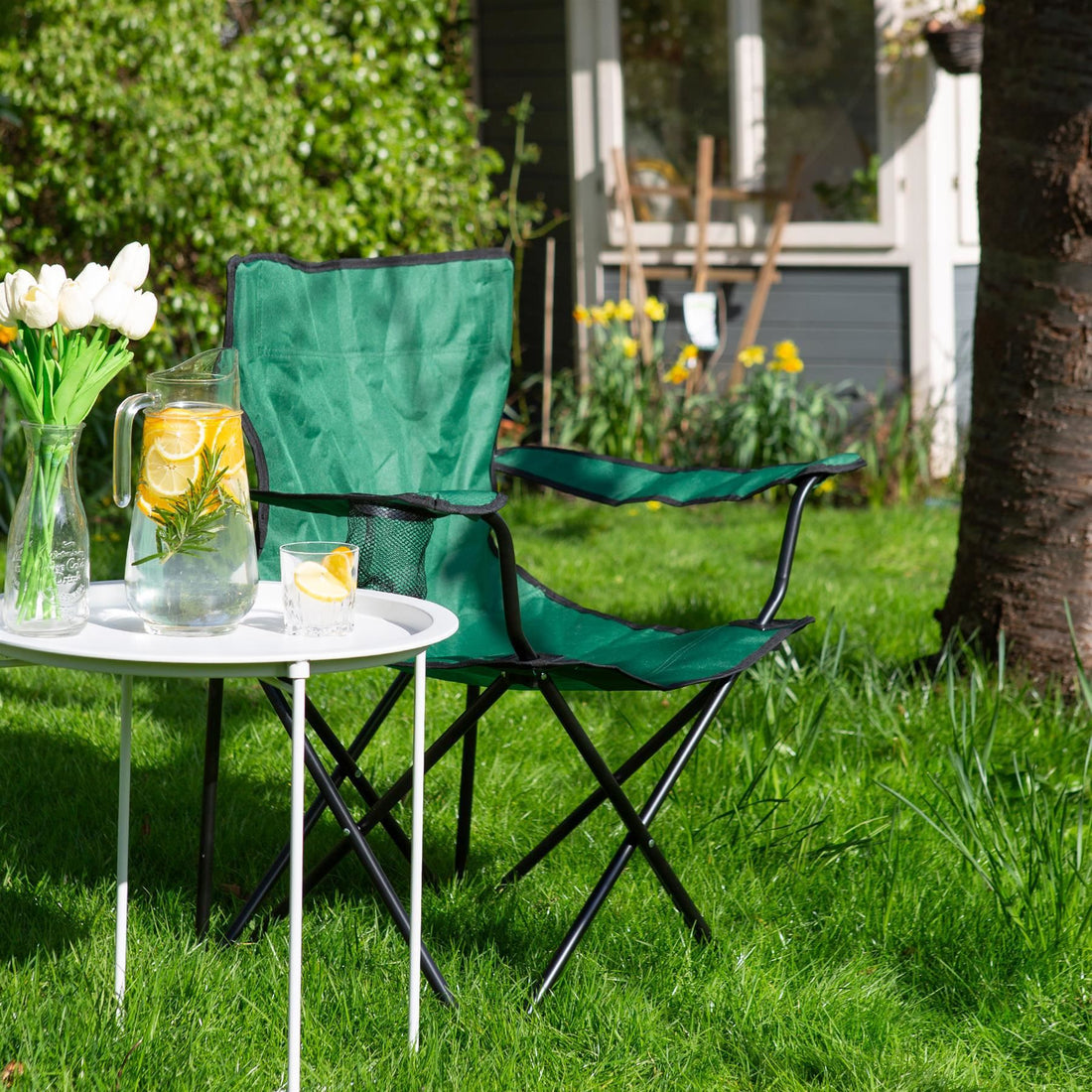 Folding Green Canvas Camping Chair