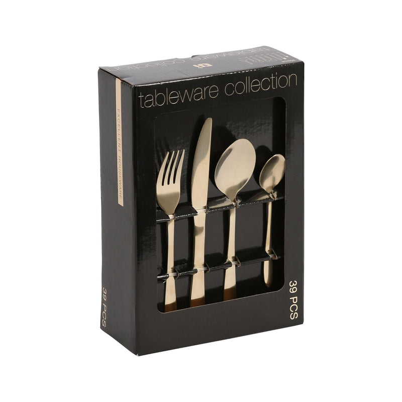 39pc Stainless Steel Cutlery Set - Gold - By Excellent Houseware