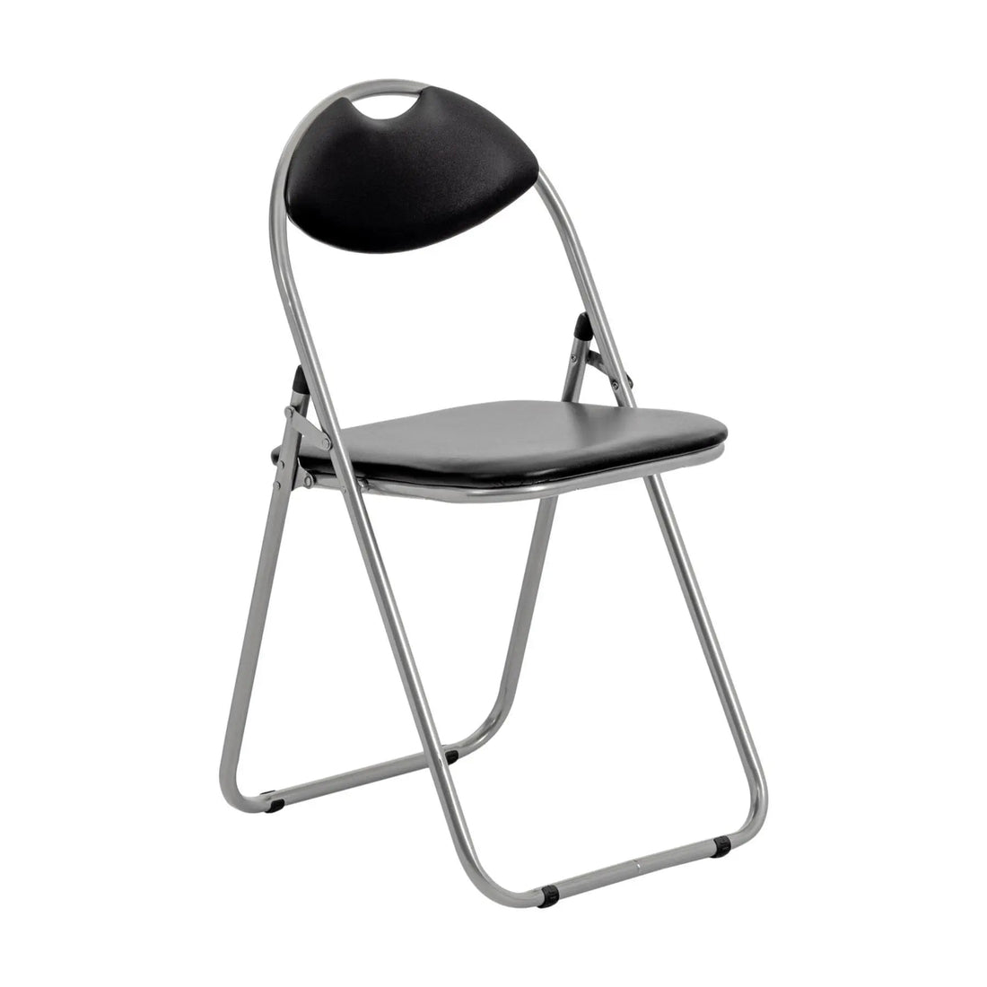 Black Curved Padded Folding Chair